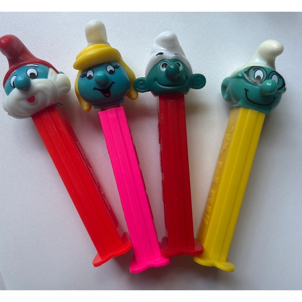 Set Of 4 Smurfs PEZ Dispensers
